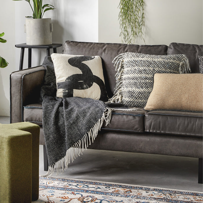 Malagoon Recycled Wool Plaid 131 x 170 cm - Crow Black