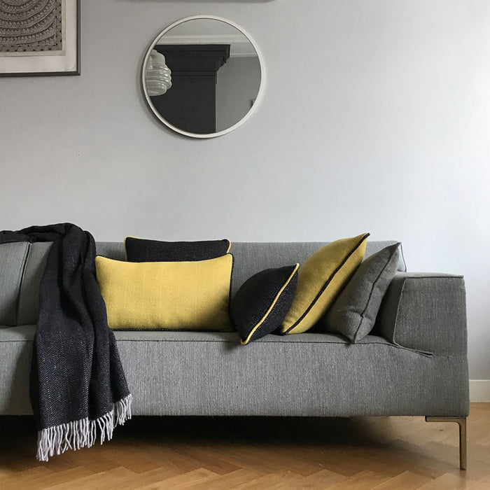 Malagoon Recycled Wool Plaid 131 x 170 cm - Crow Black