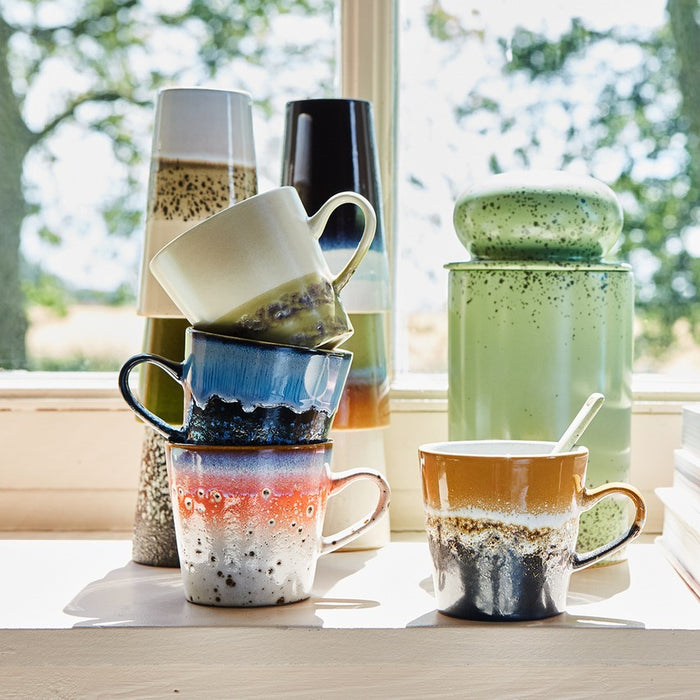 HKliving 70's Ceramics Americano Mok 0,27 L - Set van 4 - Pegasus