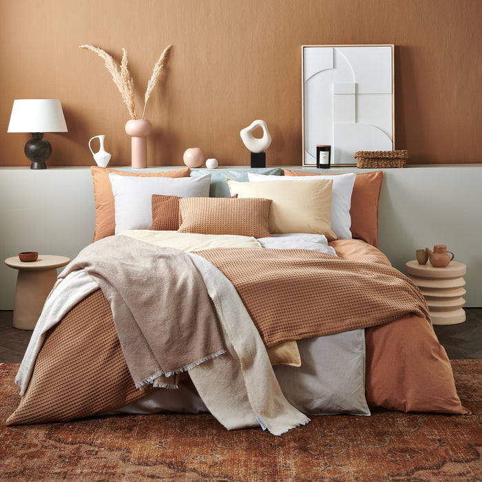 Vandyck Washed Cotton Dekbedovertrek 240 x 200/220 cm - Stone