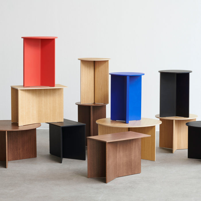 HAY Slit Table Wood Round XL Bijzettafel -  Ø 65 cm - Walnut