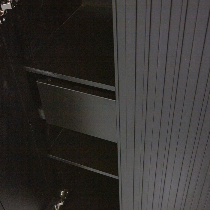 WOOOD New Gravure Hoge Opbergkast B 60 cm - Eiken - Zwart