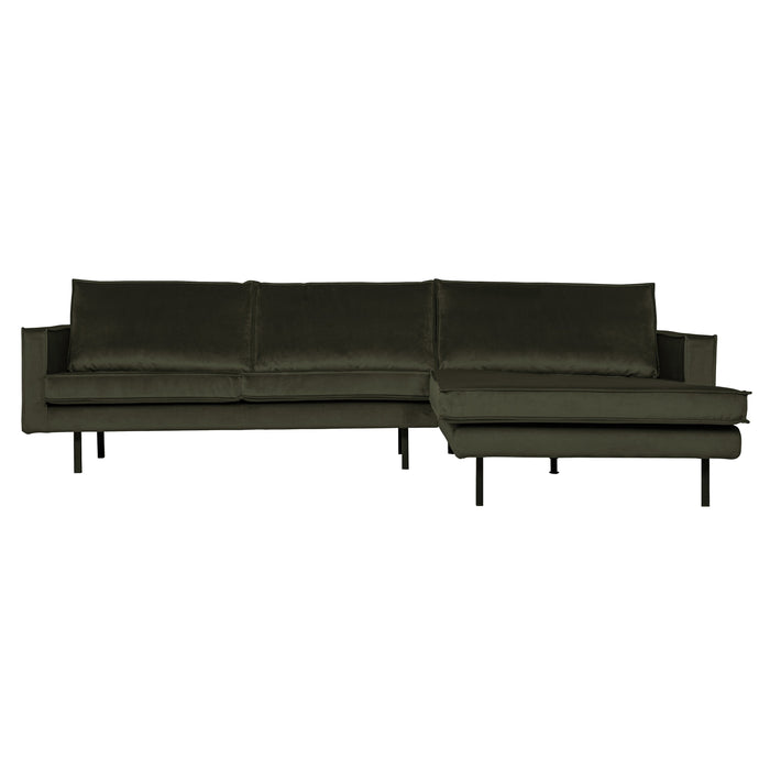 WOOOD Rodeo Chaise Longue Rechts - Velvet -  Green Hunter
