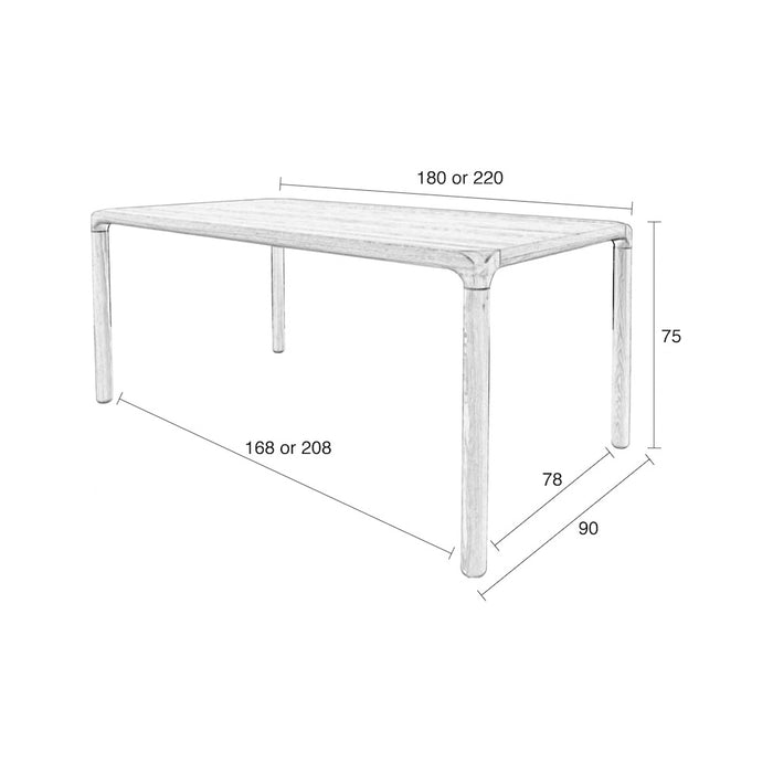 Zuiver Storm Eettafel - 180 x 90 cm - Zwart