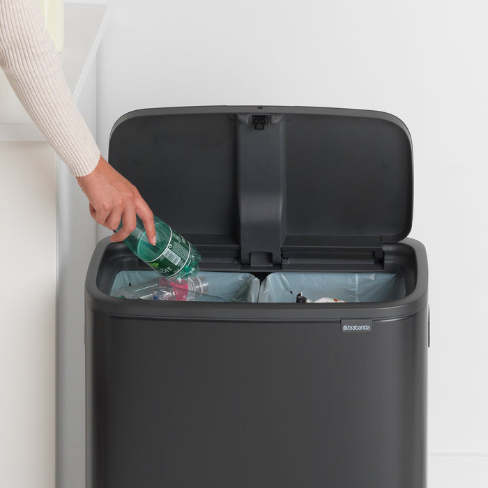 Brabantia Bo Touch Bin Afvalemmer 2 x 30 L - Zwart