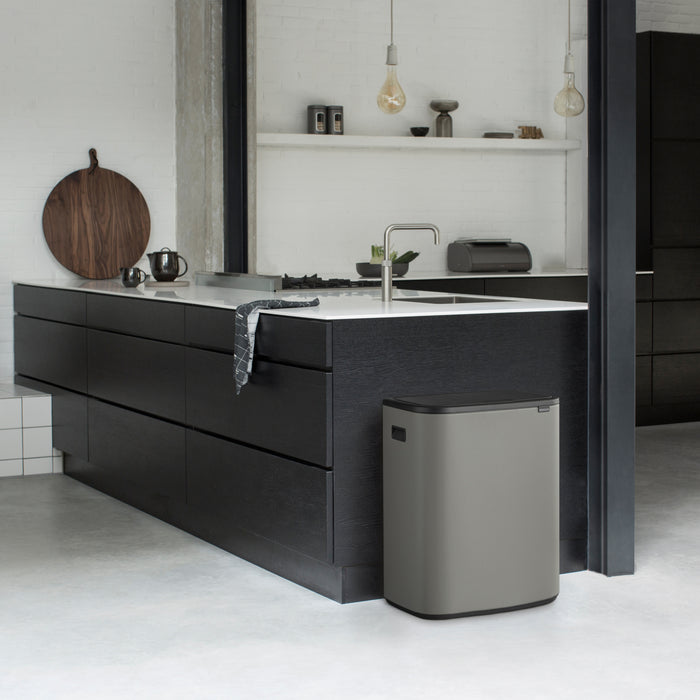 Brabantia Bo Touch Bin Afvalemmer 2 x 30 L - Mineral Concrete Grey