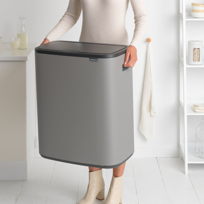 Brabantia Bo Touch Bin Afvalemmer 2 x 30 L - Mineral Concrete Grey