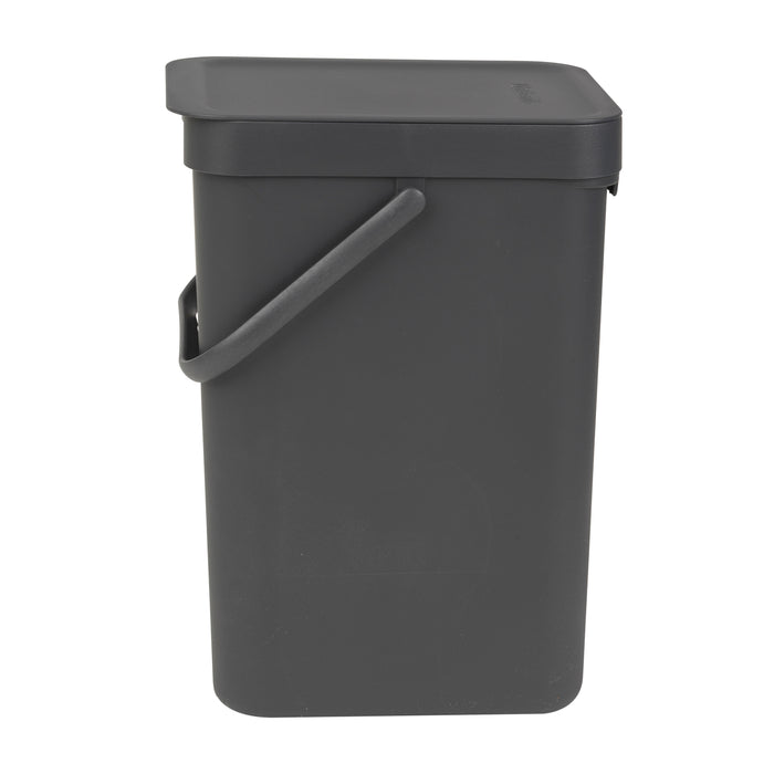 Brabantia Sort & Go Afvalemmer / Opberger 12 L - Donkergrijs