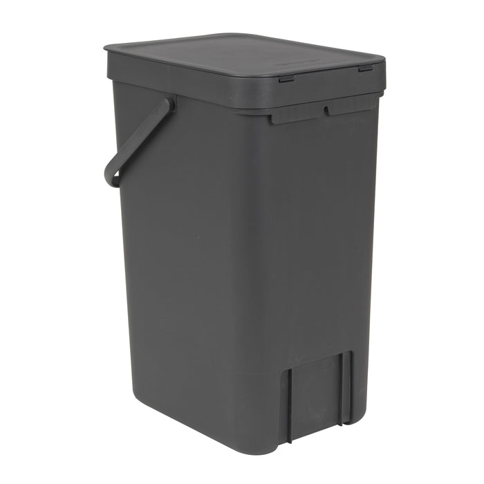 Brabantia Sort & Go Afvalemmer / Opberger 16 L - Donkergrijs