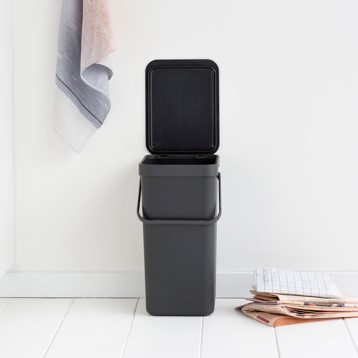 Brabantia Sort & Go Afvalemmer / Opberger 16 L - Donkergrijs