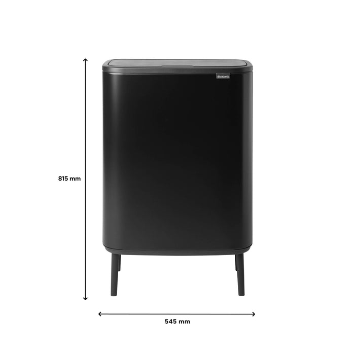 Brabantia Bo Touch Bin Hi Afvalemmer 2 x 30 L - Zwart