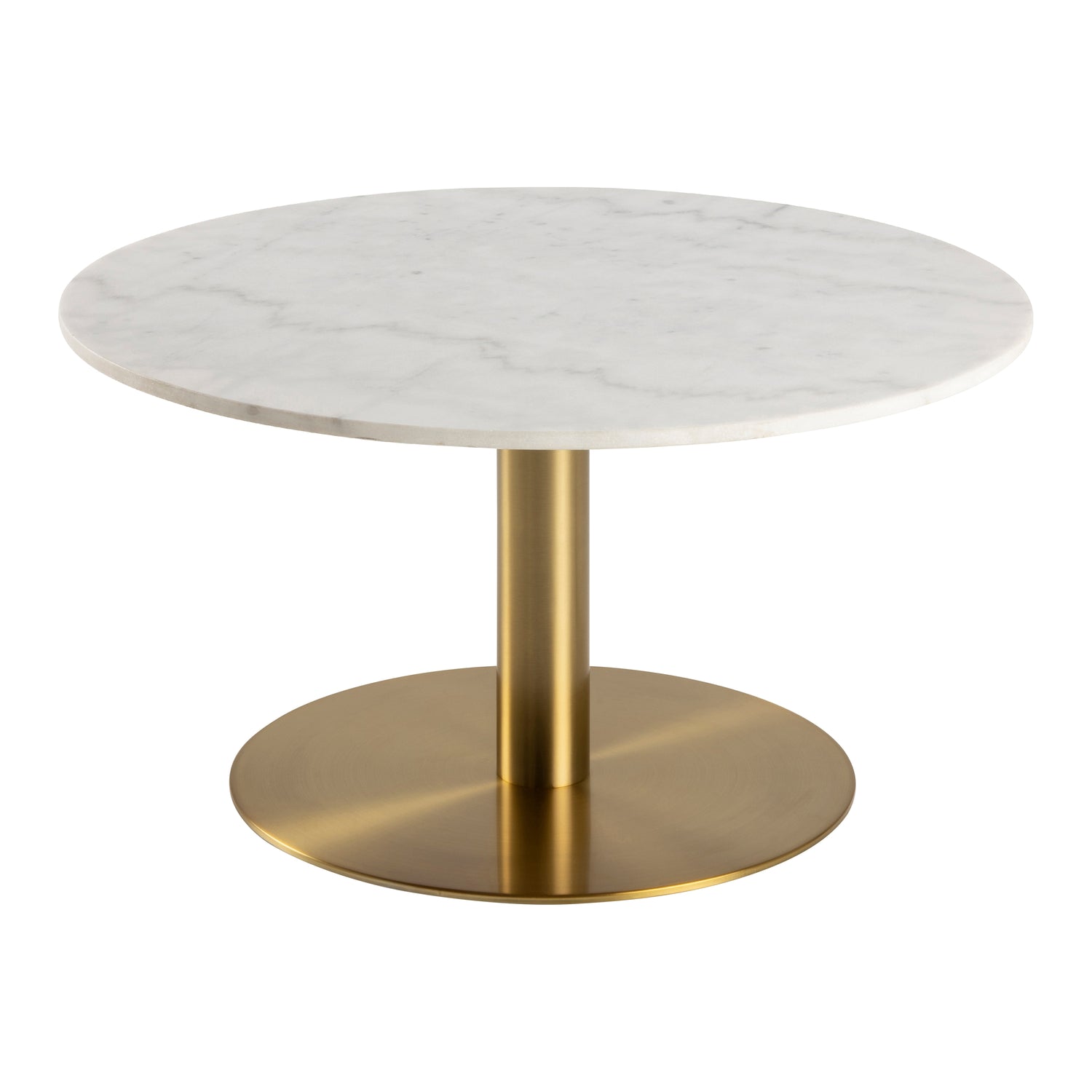 by fonQ Marble Salontafel Marmer - Ø 80 - Wit / Goud