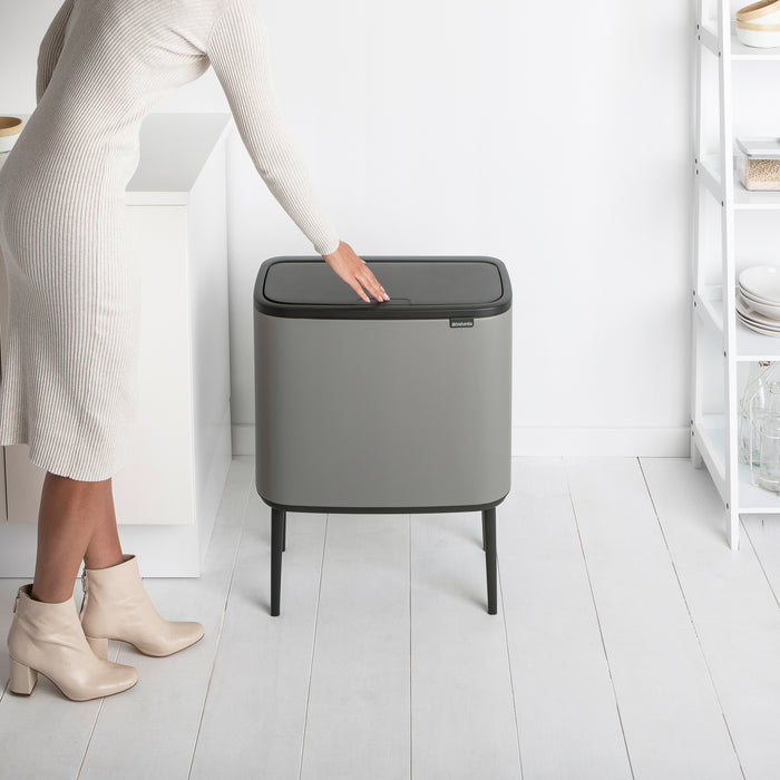 Brabantia Bo Touch Bin Afvalemmer 11 + 23 L - Mineral Concrete Grey