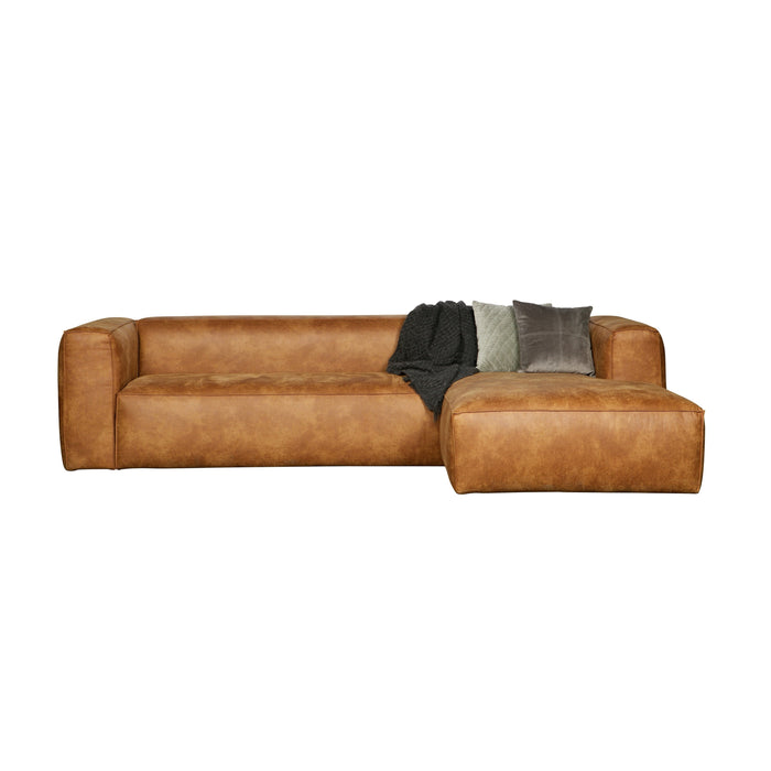 WOOOD Bean Hoekbank met Chaise Longue Rechts - Eco-leder - Cognac