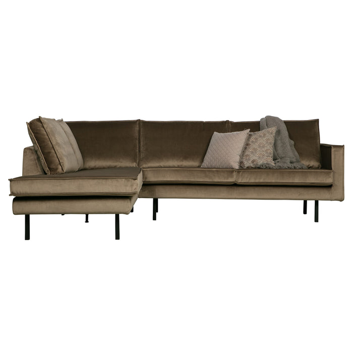 WOOOD Rodeo Hoekbank Links - Velvet -  Taupe