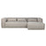 WOOOD Bean Hoekbank met Chaise Longue Rechts - Melange - Light Grey