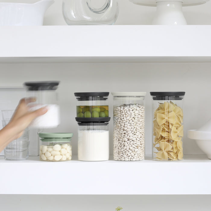 Brabantia Glazen Voorraadbussen stapelbaar - Set van 3