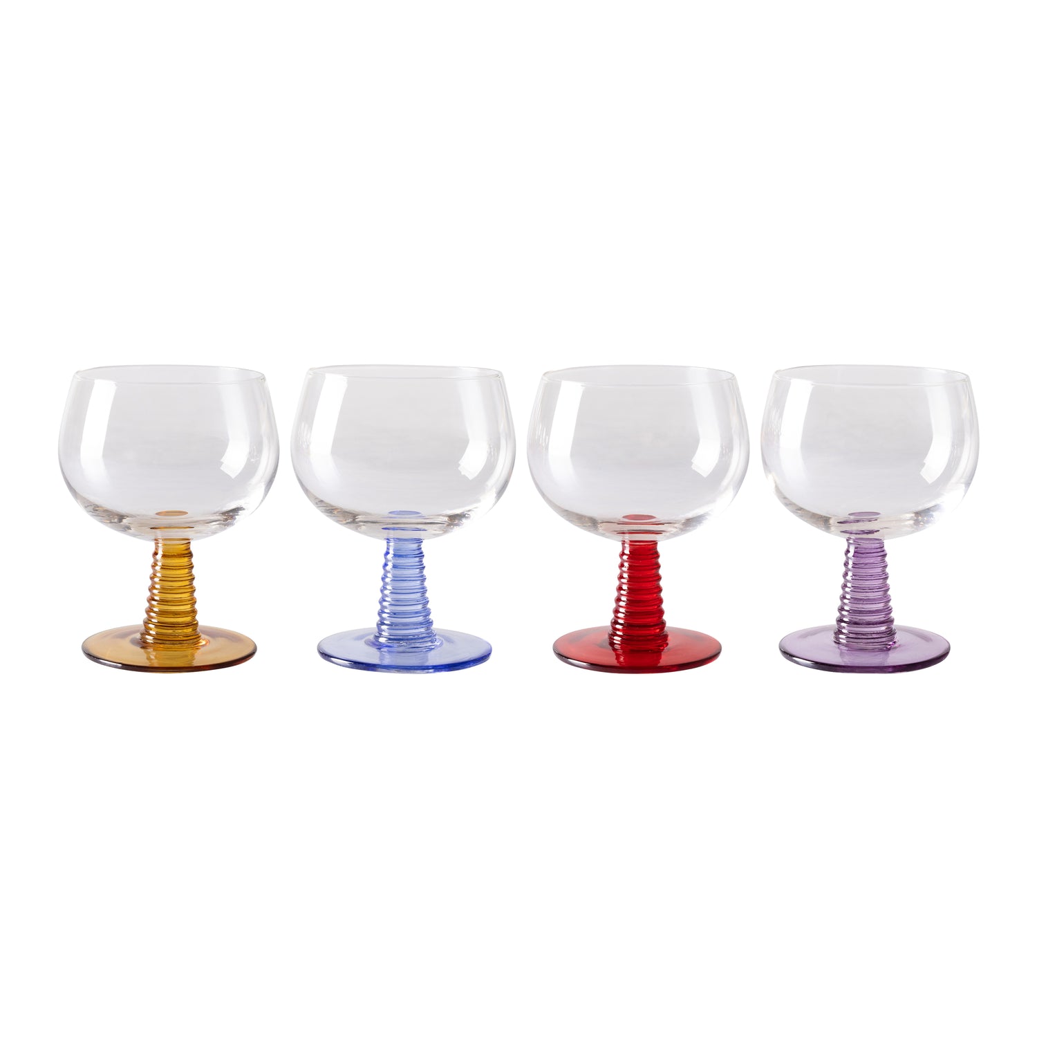 HKliving Swirl Wijnglas 0,35 L - Set van 4