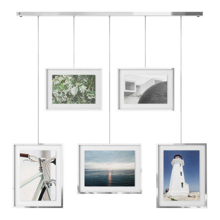 Umbra Exhibit Set van 5 Fotolijsten - Chroom
