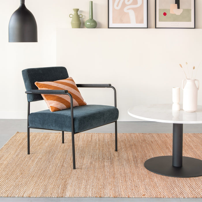 by fonQ Marble Salontafel Marmer - Ø 80 - Wit/Zwart