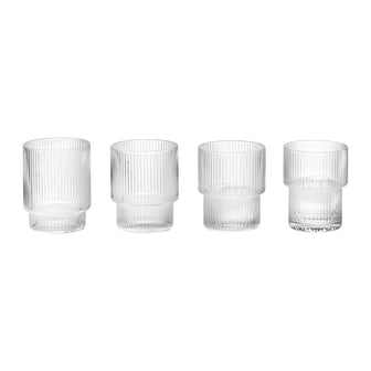 Ferm Living Ripple Drinkglazen Set van 4 - Clear