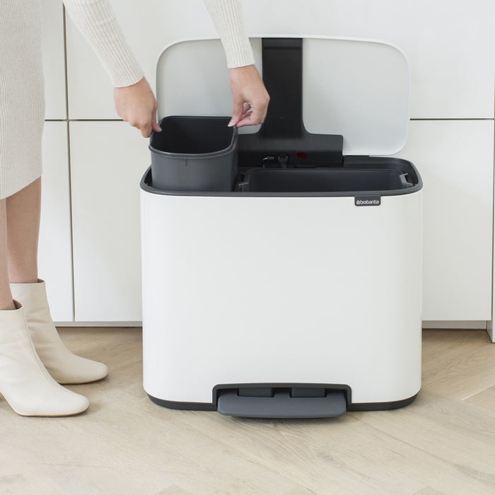Brabantia Bo Pedaalemmer 11 +  23 L - Wit