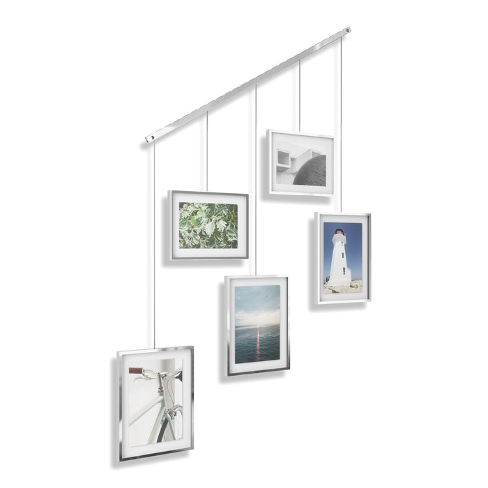 Umbra Exhibit Set van 5 Fotolijsten - Chroom