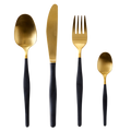 Gero Roos bestekset 24-delig - Zwart/Goud