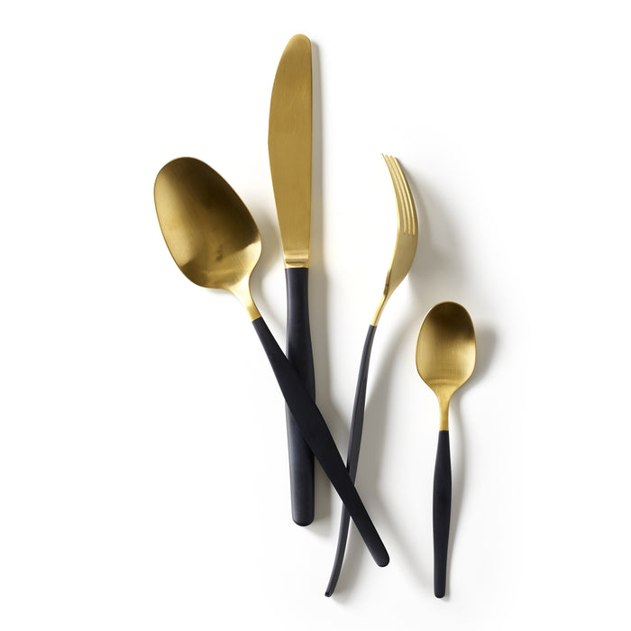 Gero Roos bestekset 24-delig - Zwart/Goud