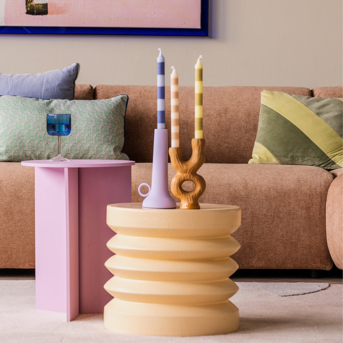 HKliving Stoneware Bijzettafel Ø 38 cm - Cream