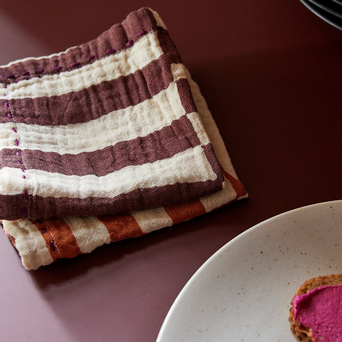 HKliving Striped Tangerine Servetten - Set van 2