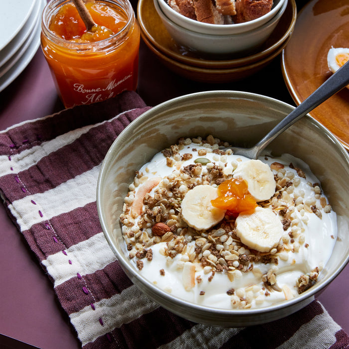 HKliving Striped Burgundy Servetten - Set van 2