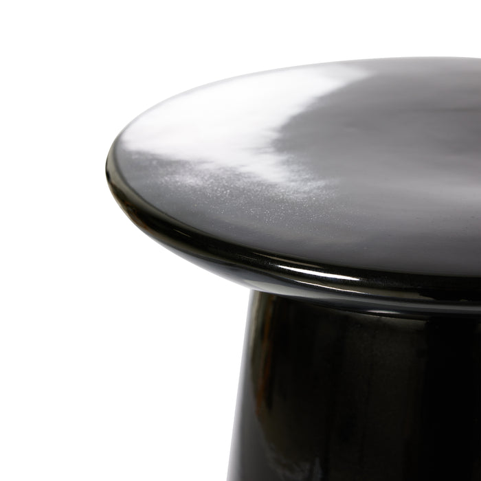 HKliving Earthenware Bijzettafel M - Glossy Black