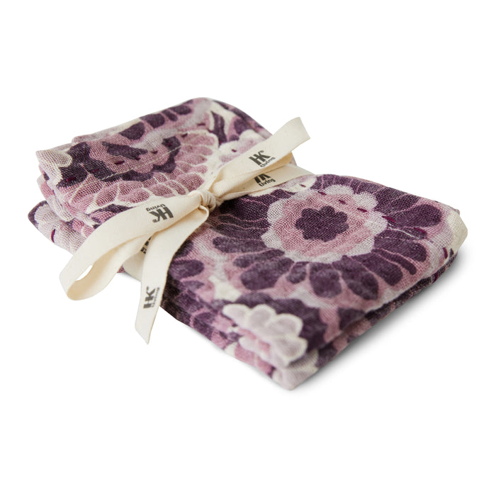 HKliving Floral Burgundy Servetten - Set van 2