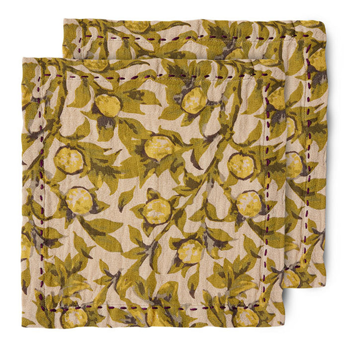 HKliving Mediterranean Olive Servetten - Set van 2