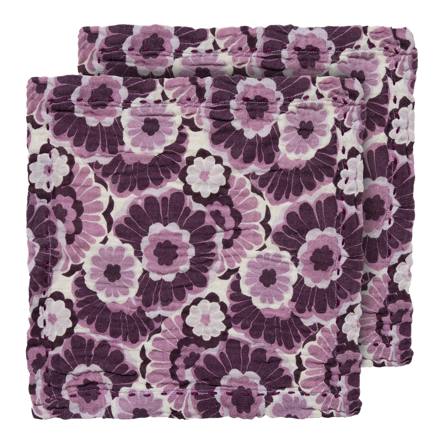 HKliving Floral Burgundy Servetten - Set van 2
