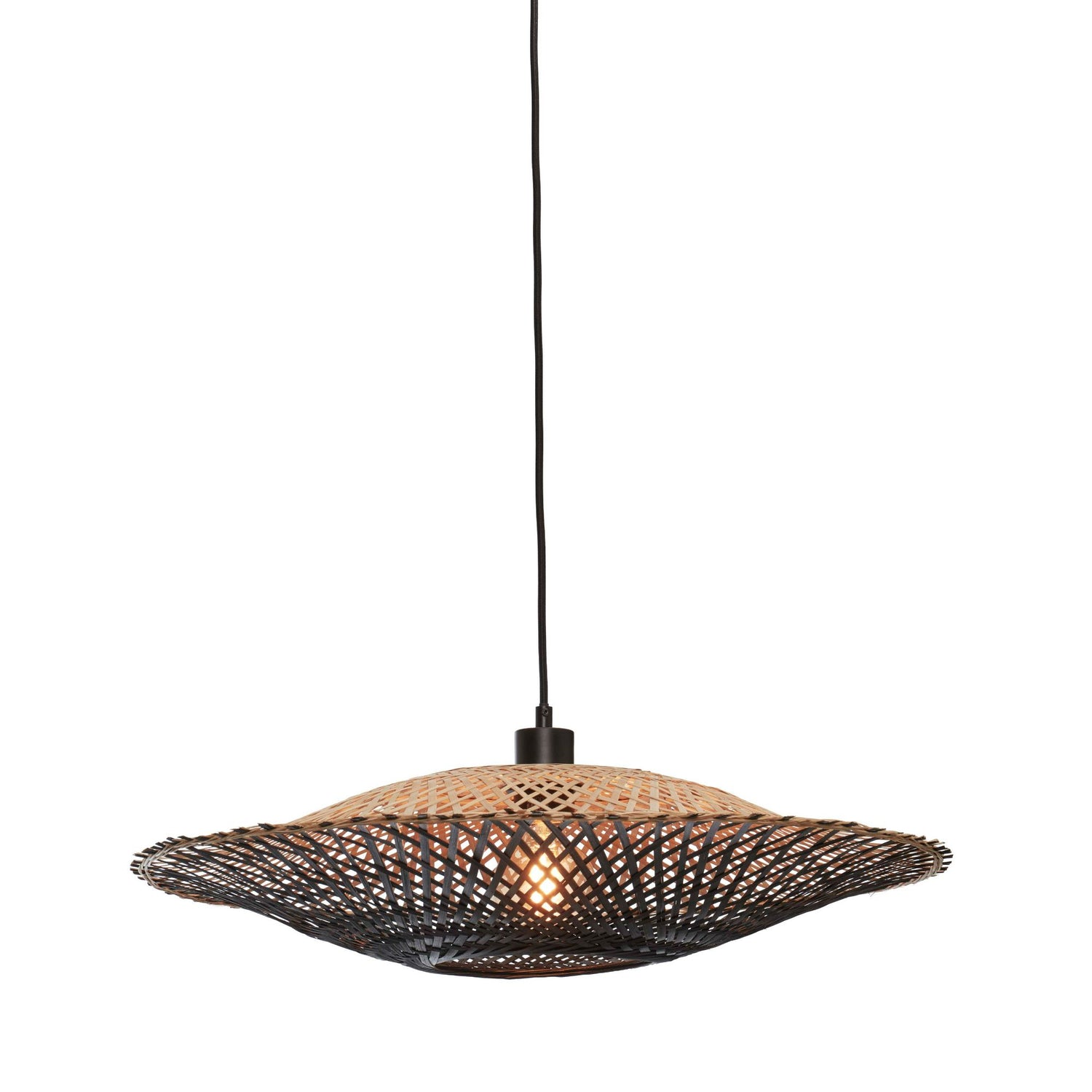 GOOD&MOJO Kalimantan Hanglamp Plat - Ø60cm - Zwart