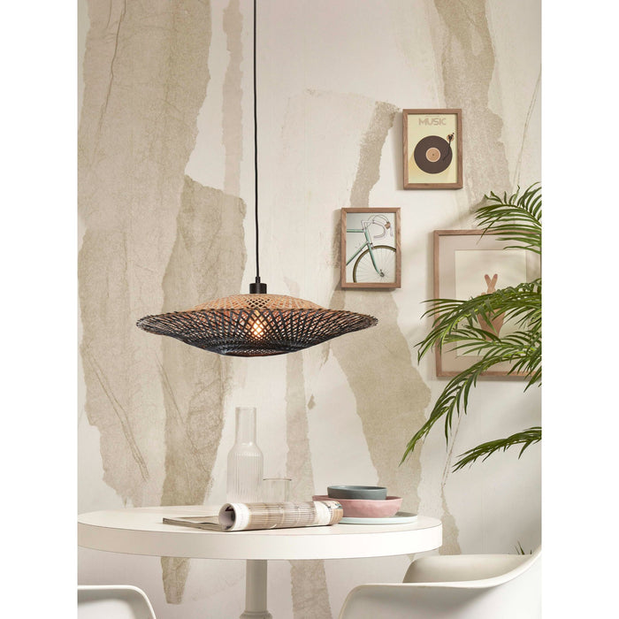 GOOD&MOJO Kalimantan Hanglamp Plat - Ø60cm - Zwart