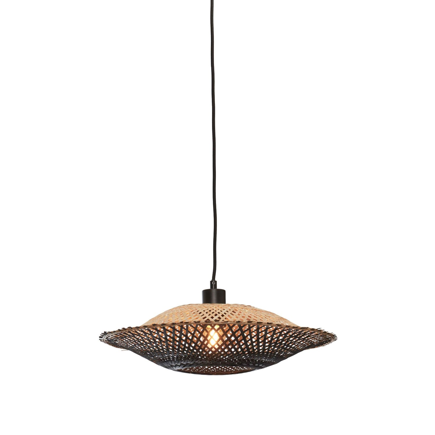 GOOD&MOJO Kalimantan Hanglamp Plat - Ø44cm - Zwart