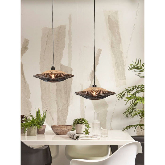 GOOD&MOJO Kalimantan Hanglamp Plat - Ø44cm - Zwart