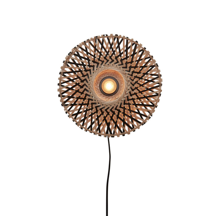 GOOD&MOJO Kalimantan Wandlamp Rond - Ø30cm  - Zwart / Bamboe