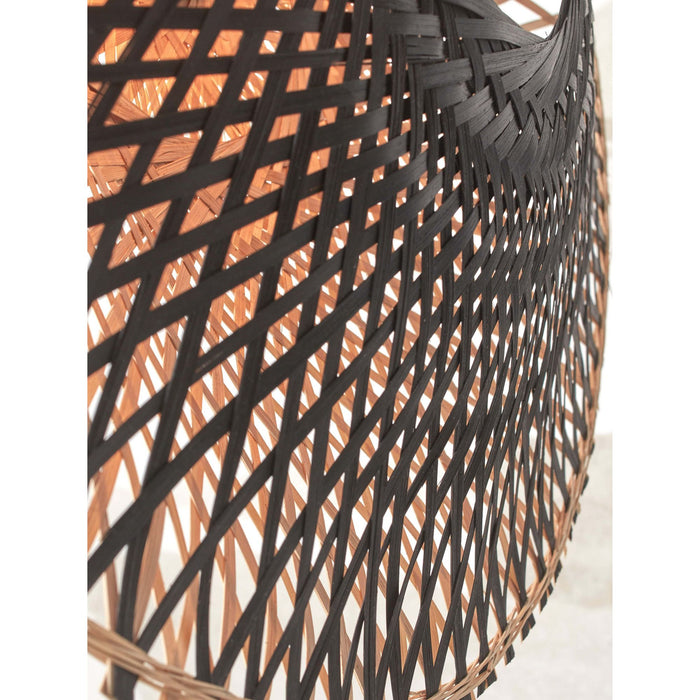 GOOD&MOJO Kalimantan Wandlamp Rond - Ø87cm - Zwart / Bamboe