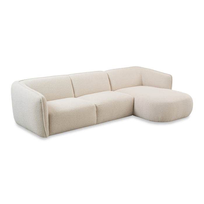 by fonQ Soft Hoekbank met Chaise Longue Rechts - Bouclé - Crème