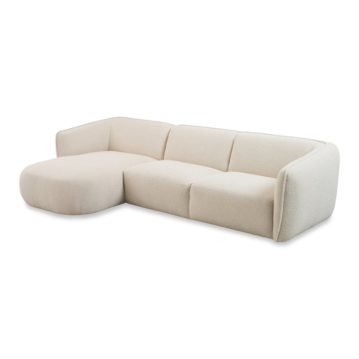 by fonQ Soft Hoekbank met Chaise Longue Links - Bouclé - Crème