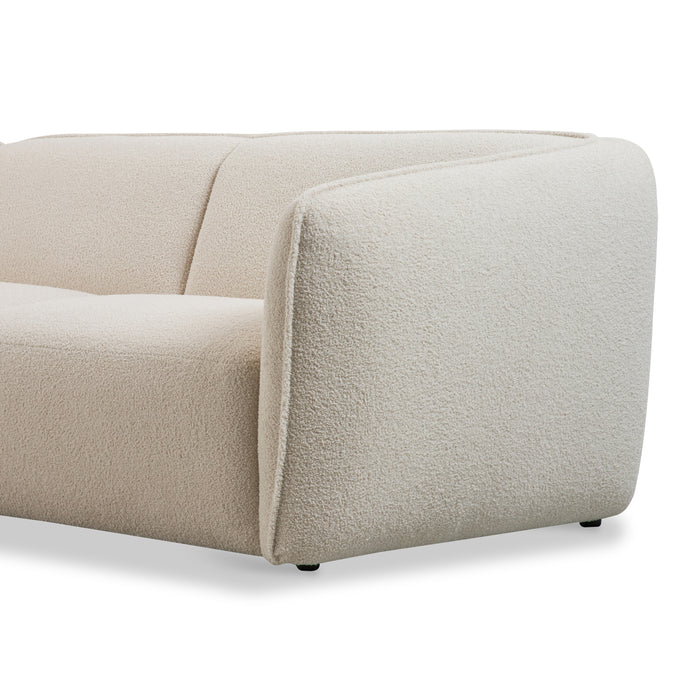 by fonQ Soft Hoekbank met Chaise Longue Links - Bouclé - Crème