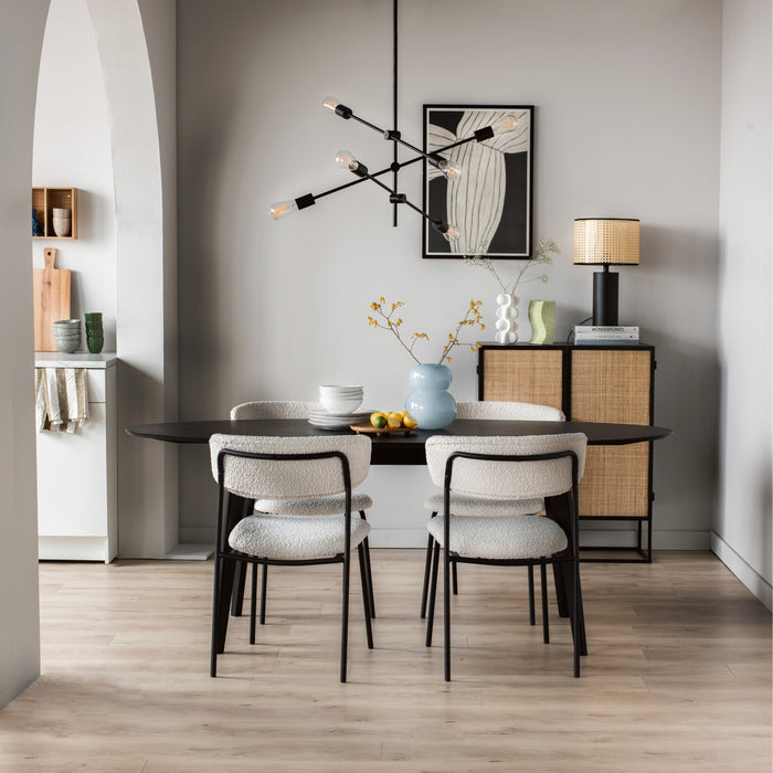 by fonQ Bolt Eettafel - 200 x 90 cm - Zwart