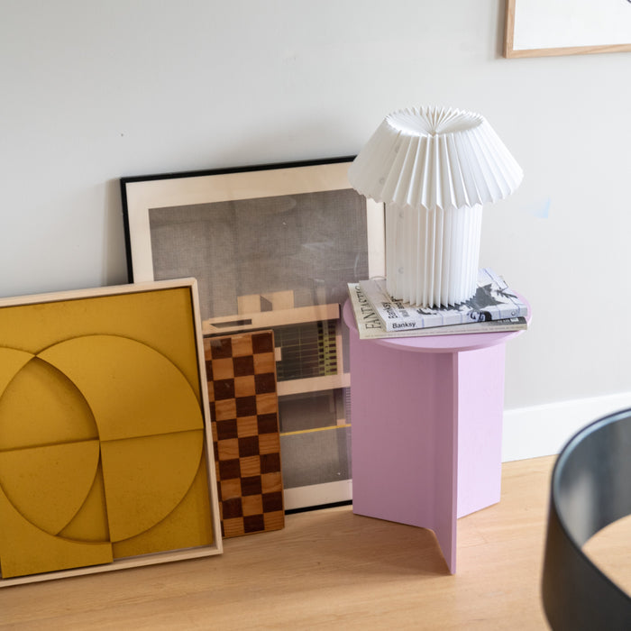 HAY Slit Table Wood Round Bijzettafel -  Ø 35 cm - Pink