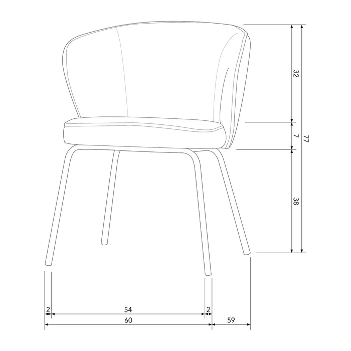 WOOOD Admit Eetkamerstoel - Bouclé Naturel