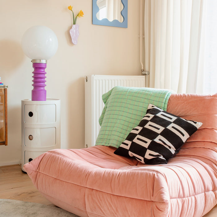 HKliving Checkered Sherpa Plaid 130 x 170 cm - Mint