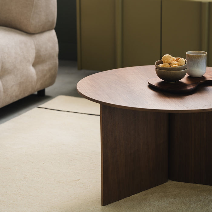 HAY Slit Table Wood Round XL Bijzettafel -  Ø 65 cm - Walnut